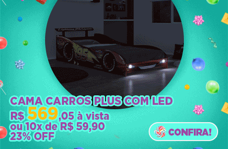 CAMA CARROS PLUS COM LED